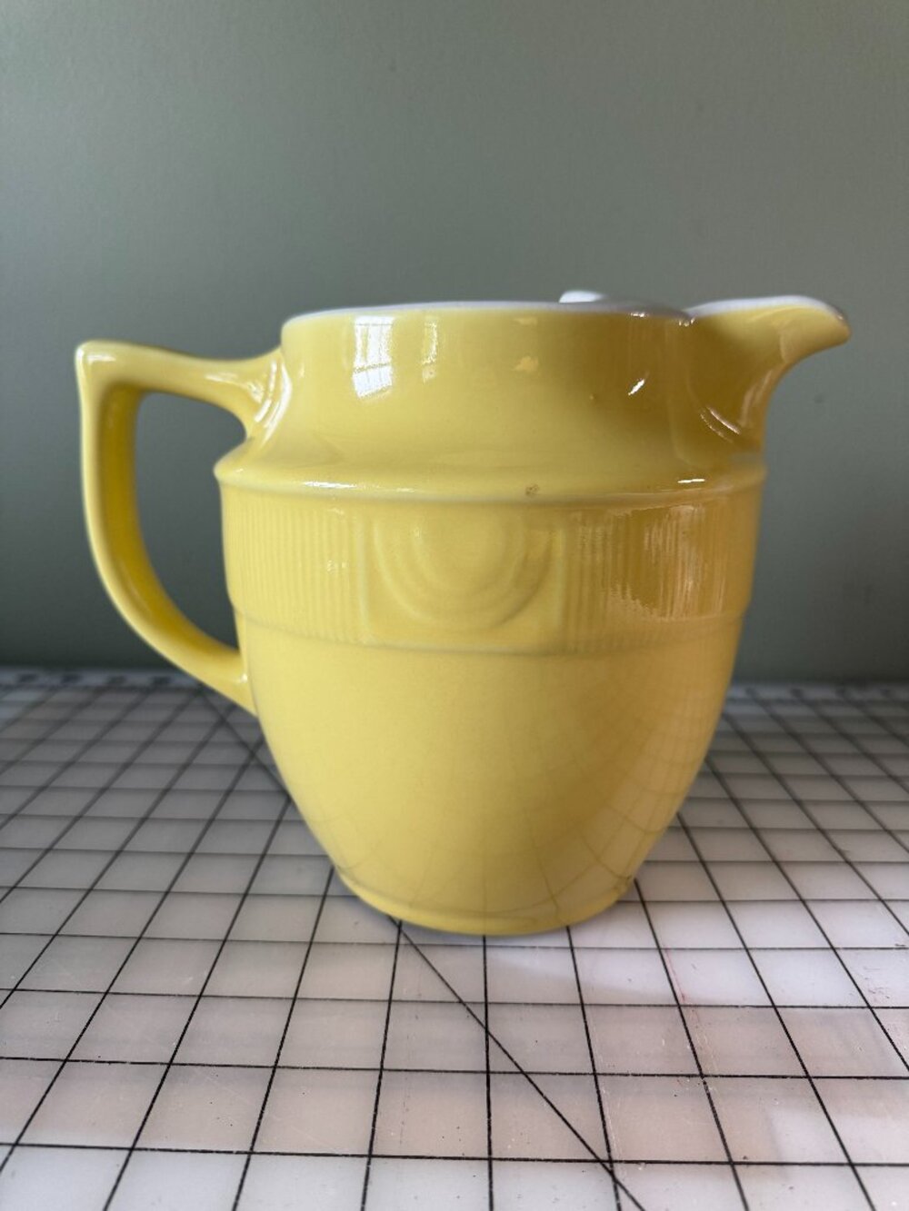 Vintage Hall Canary Yellow Pitcher – Mid Century Kitchen Decor